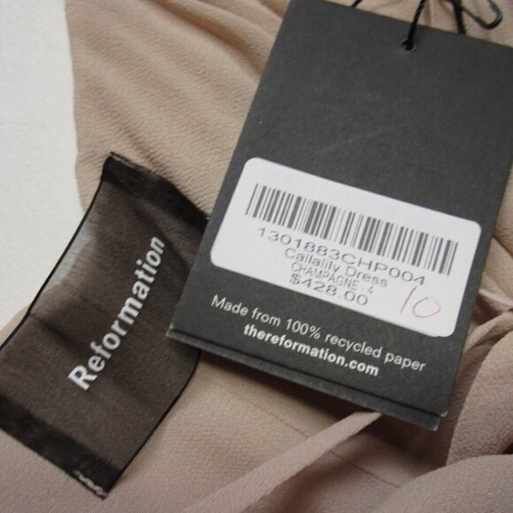 NWT Reformation Callalily Maxi in Champagne Full Length Tank Wrap Dress 10 $428 - Picture 3 of 5